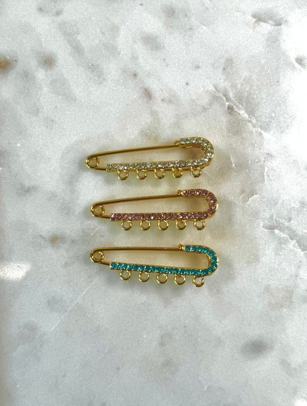 Gold Plated Pin with Dazzling Diamond Accents