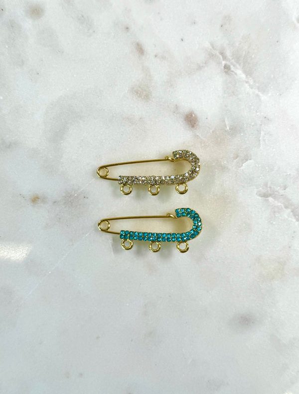 Diamond Accent Gold Plated Pin with 3 Holes